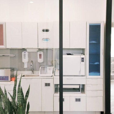 Technology storage cabinets in Lutz dental office